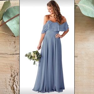 Cornflower blue bridesmaid dress